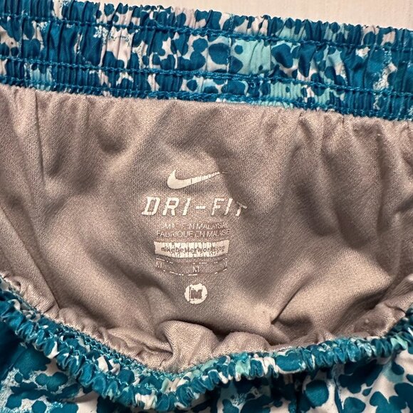 Nike Women's Running Shorts Dri Fit Lined Blue Yellow Size M - Picture 3 of 3